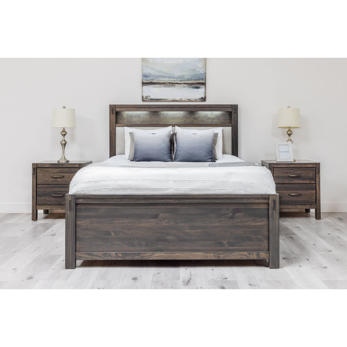 Stella Panel Bed - Charcoal/Pace Platinum Stella Panel Bed - Charcoal/Pace Platinum